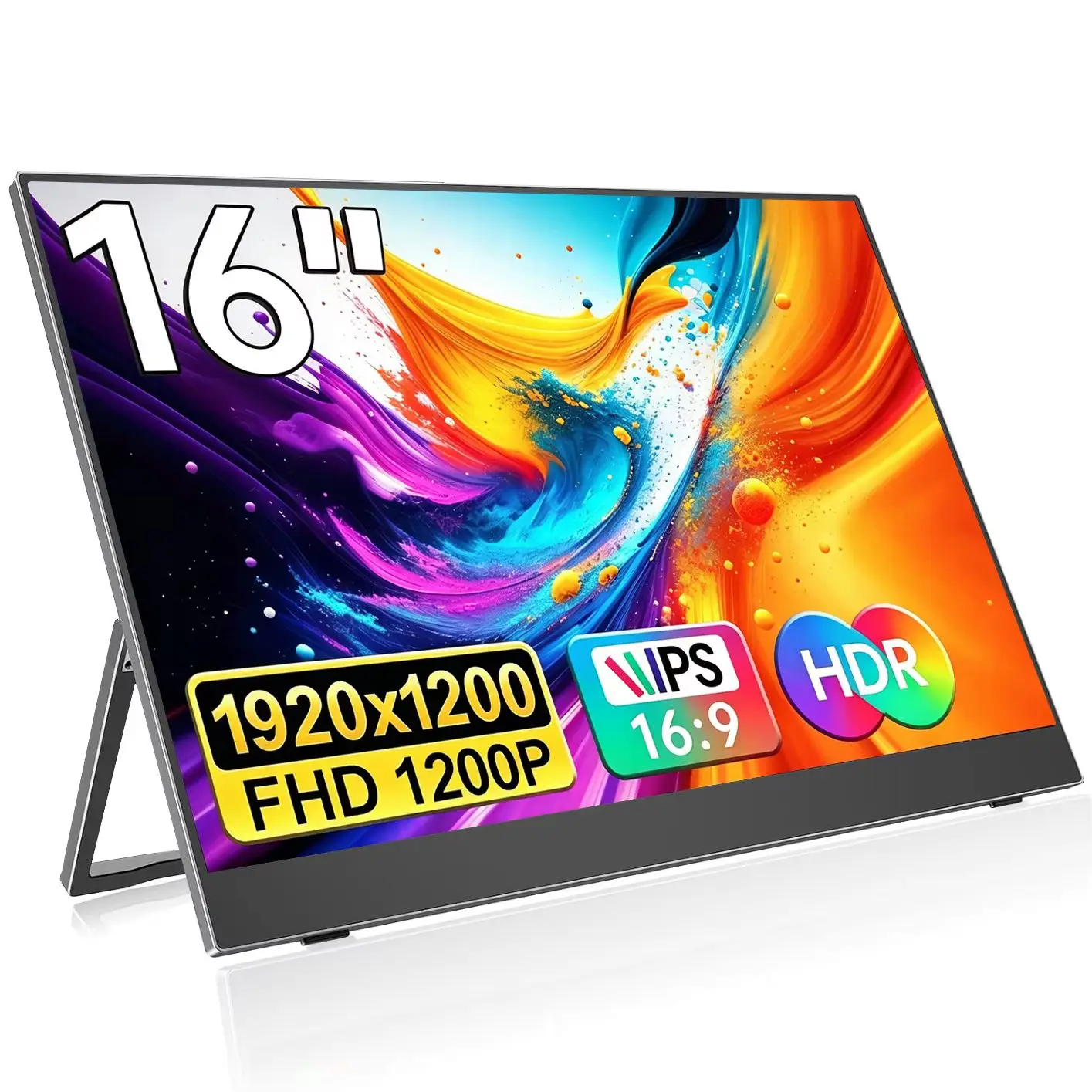 AHXJKA16 Inch 144HZ Portable Monitor 1920*1200P IPS Can One line link With Type-C Mini HDMI For Phone Laptop PS4/5 TV XBox Mac