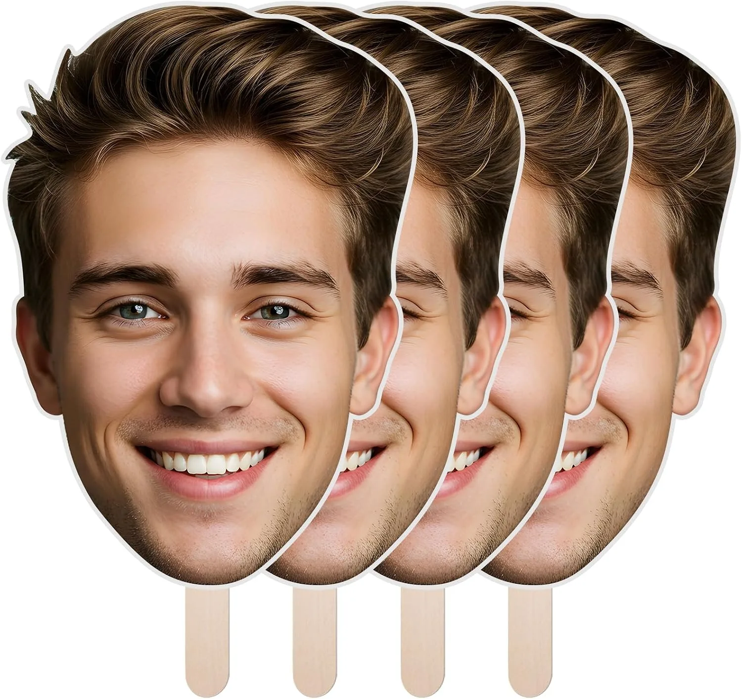 Custom Face Photo Hand Fan Personalized Cutout Head Picture Handheld Fan Bachelorette Birthday Party Photo Prop Custom Face Fan