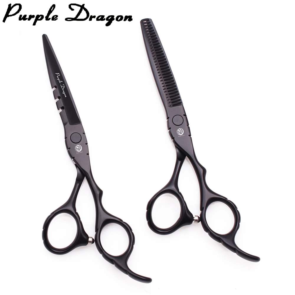 Professional Hairdressing Scissors 5.5" 6" Stainless Hair Scissors Black Hair Cutting Scissors Barber Shop Thinning Shears Z1010