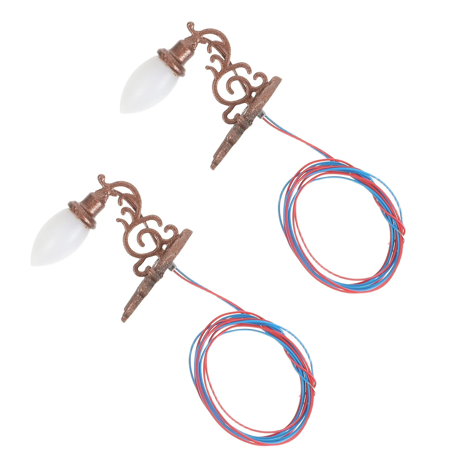 2Pcs Sand Table Lighting Miniature Wall Sconce LED Lamp for Miniature Home Lighting Indoor LED Landscape Wall Decor