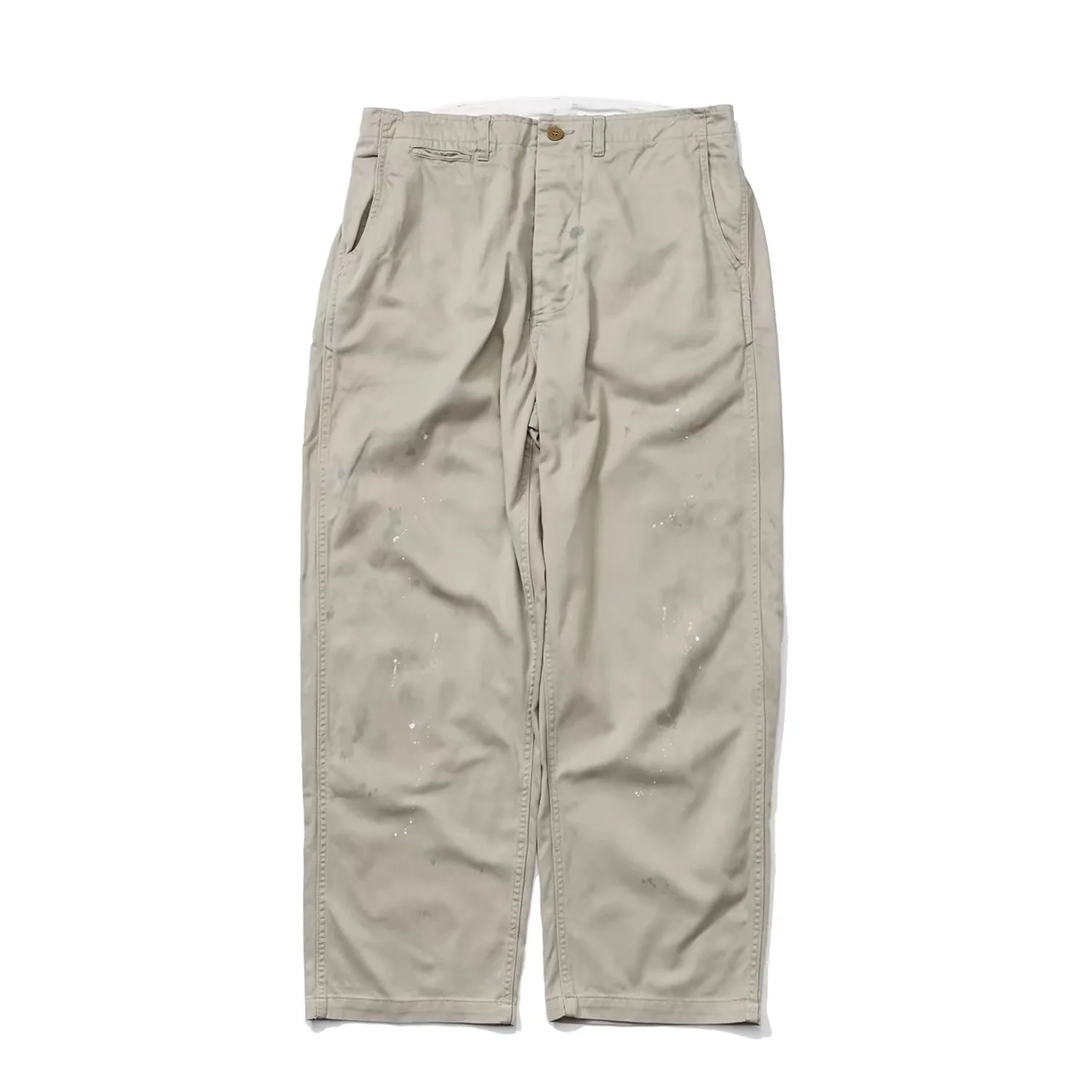 BOWWOW M41 washed distressed ink-splashed loose workwear casual pants