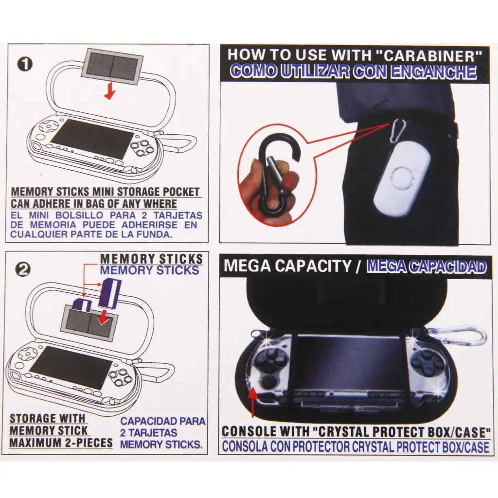Portable Protective Game Bag Waterproof Pouch with Storage Pocket for Sony PSP 1000 2000 3000