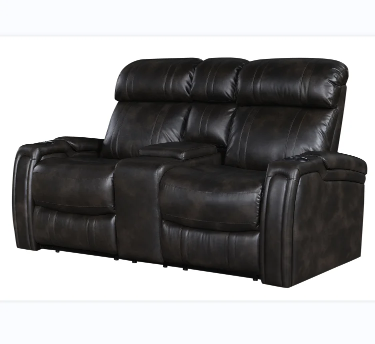 #Luxury Leather Loveseat Double Chair 2 Seater Recliner Sofa