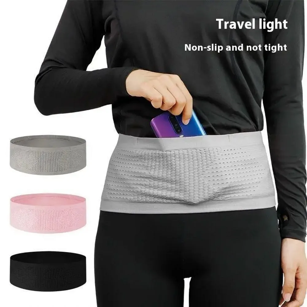 Seamless Invisible Running Sports Fanny Pack Gym Waist Belt Bag Lightweight Breathable Phone Bag Unisex Running Waist Bag