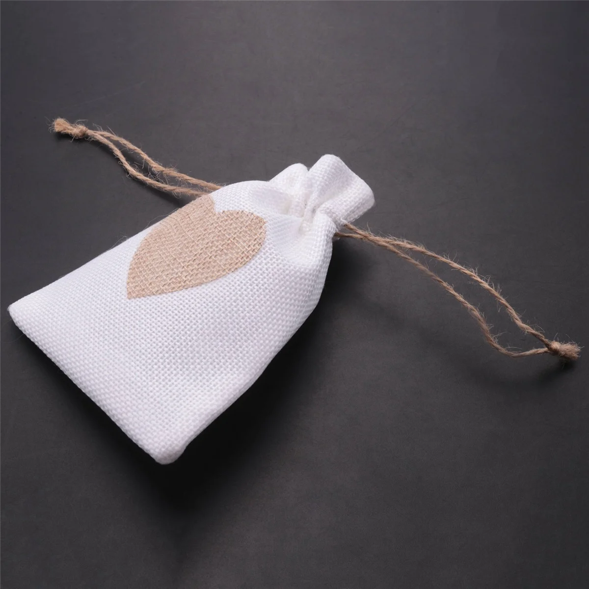 Burlap Bags, 20Pack 4X5.5Inch Drawstring Heart Burlap Gift Bag Candy Pouches Linen Pockets for Valentine'S Day Christmas