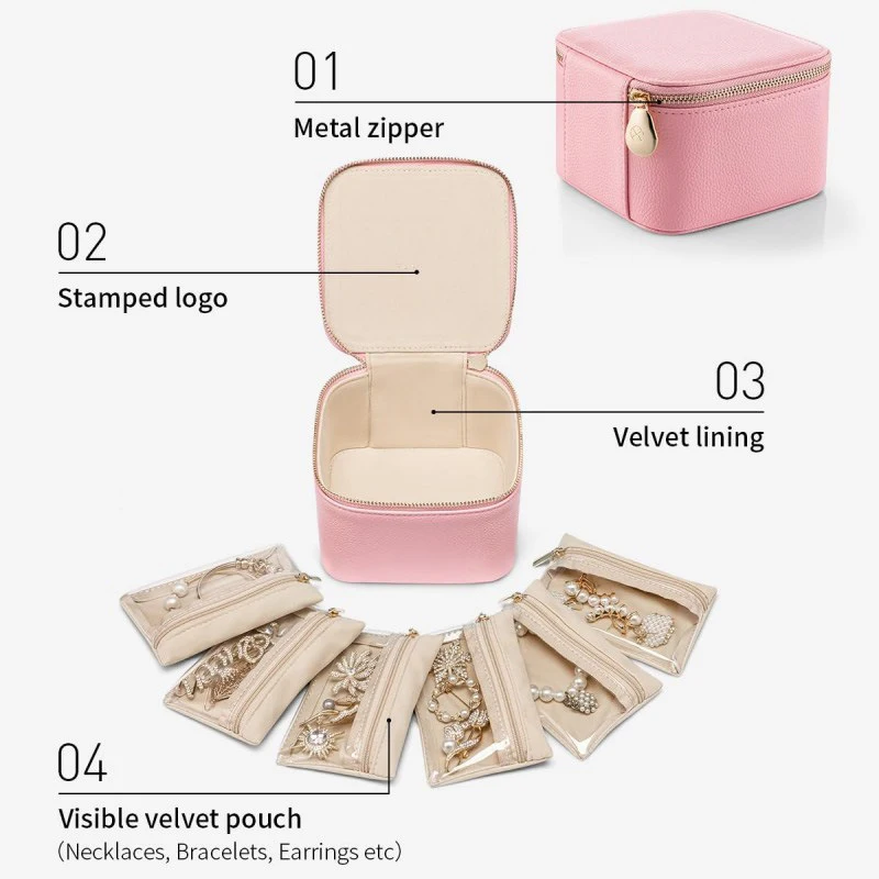Top New Portable Travel Fashionable Retro Large Capacity Earrings Necklaces Rings Exquisite Storage Box Simple Gifts For Women