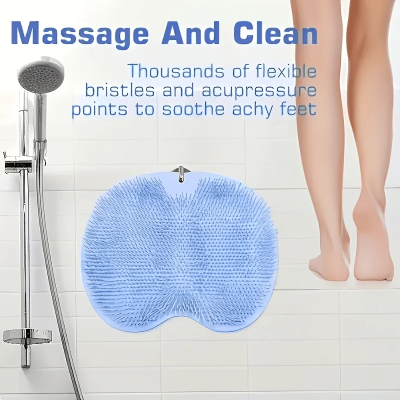 5/2-Pack Large Durable Foot Massage Pads with Wall-Mounted Non-Slip Suction Cups - Suitable for Shower, Bathroom, Exfoliation - Comfortable Touch - Relaxes the Body, Relieves Fatigue - Bathroom Body Brush - Bathing Too