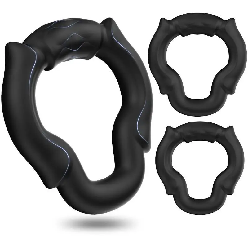 3pcs/Set Stretchy Cock Rings for Men Delay Ejaculation Medical Grade Silicone Adult Sex Toys for Couple Use