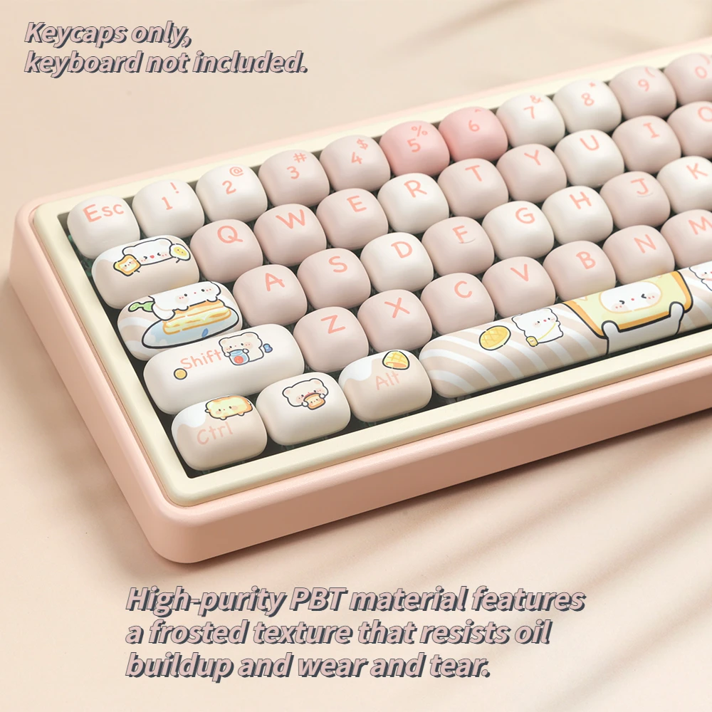 New PBT Keycaps 140Key, Side-Engraved Backlit Keycaps, CHERRY Profile PBT Double Shot 5-Sublimation, Durable Oil-Proof Stylish