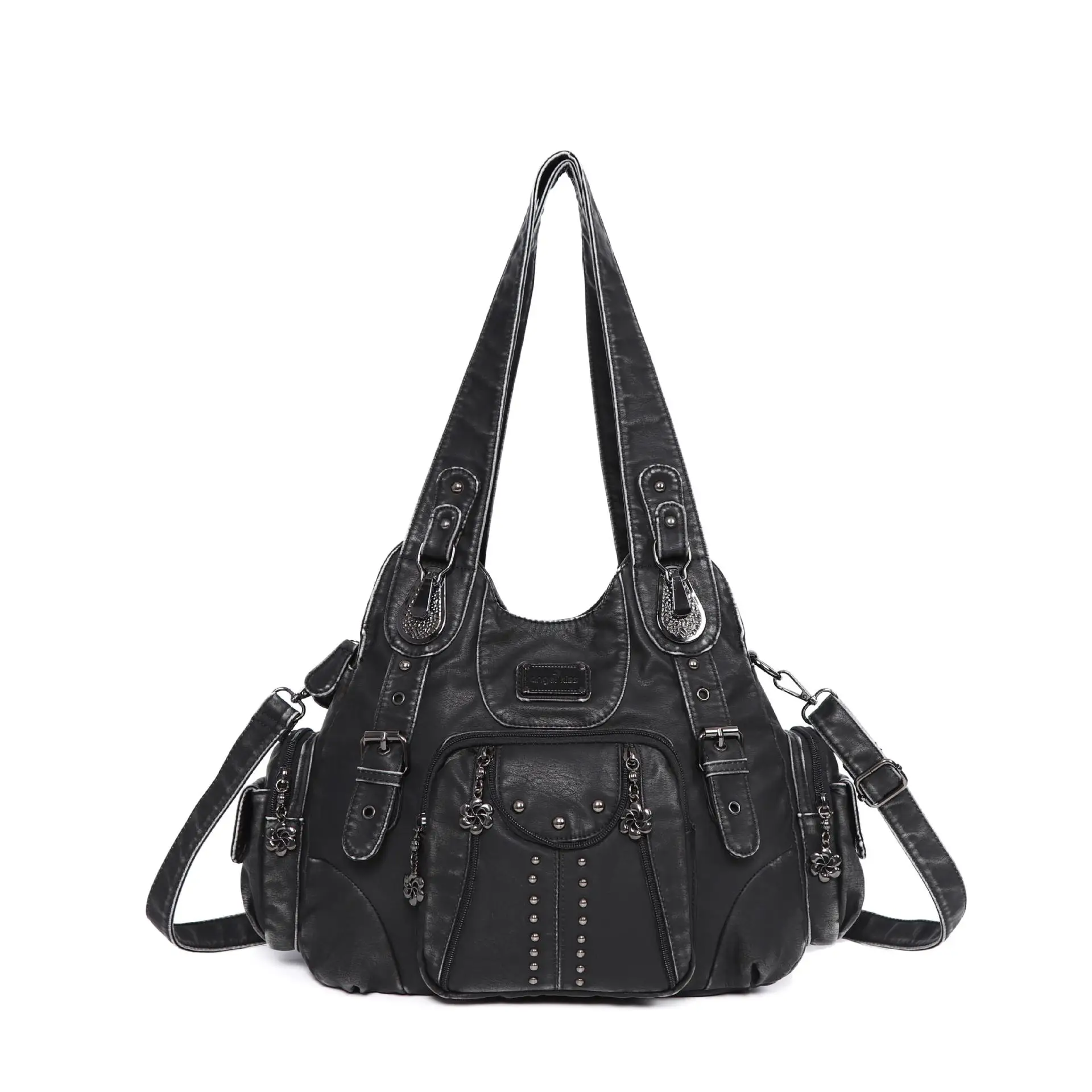  Women's Fashion Shoulder Bag PU Leather Handbag Large Capacity Satchel Vintage Female Shoulder Bag Phone Pouch