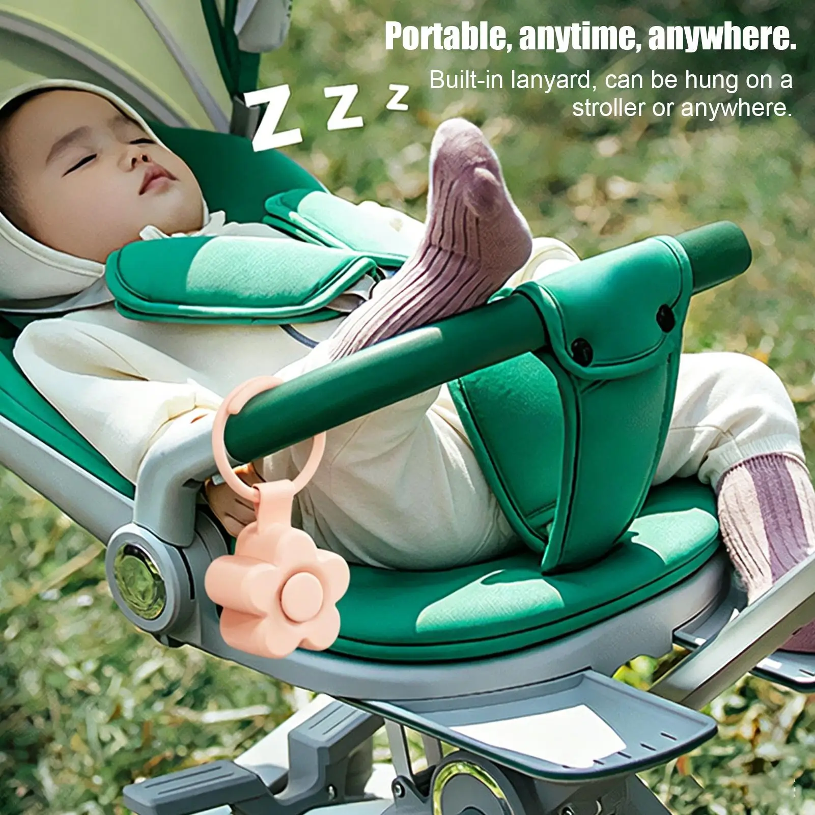 Travel Sound Machine 20 Sounds Soothing Portable Rechargeable Timer Kids Stroller Toys for Stroller Crib Airplane Traveling