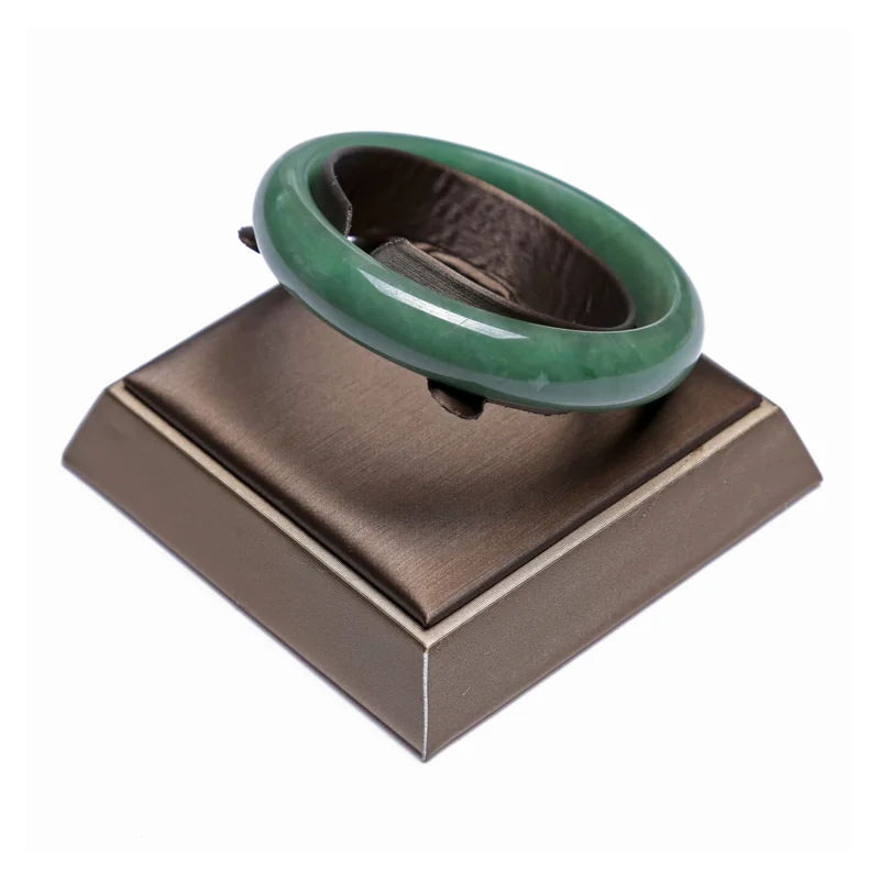 Coffee Leather Bracelet Display Stand Jewelry & Jade Holder with Tray for Retail Store Jewelry Prop