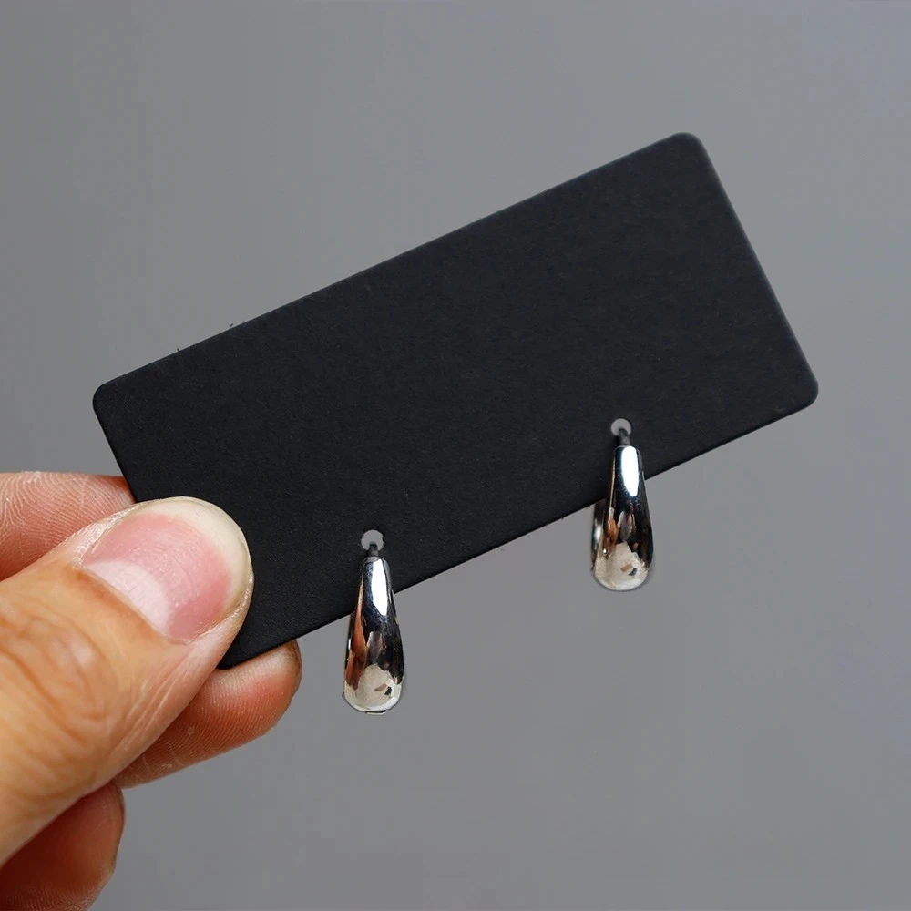 50pcs 6.5x3cm Stud Earring Display Cards Holder Stand Jewelry Gift Packaging Organizer Available Bag for Small Business Selling