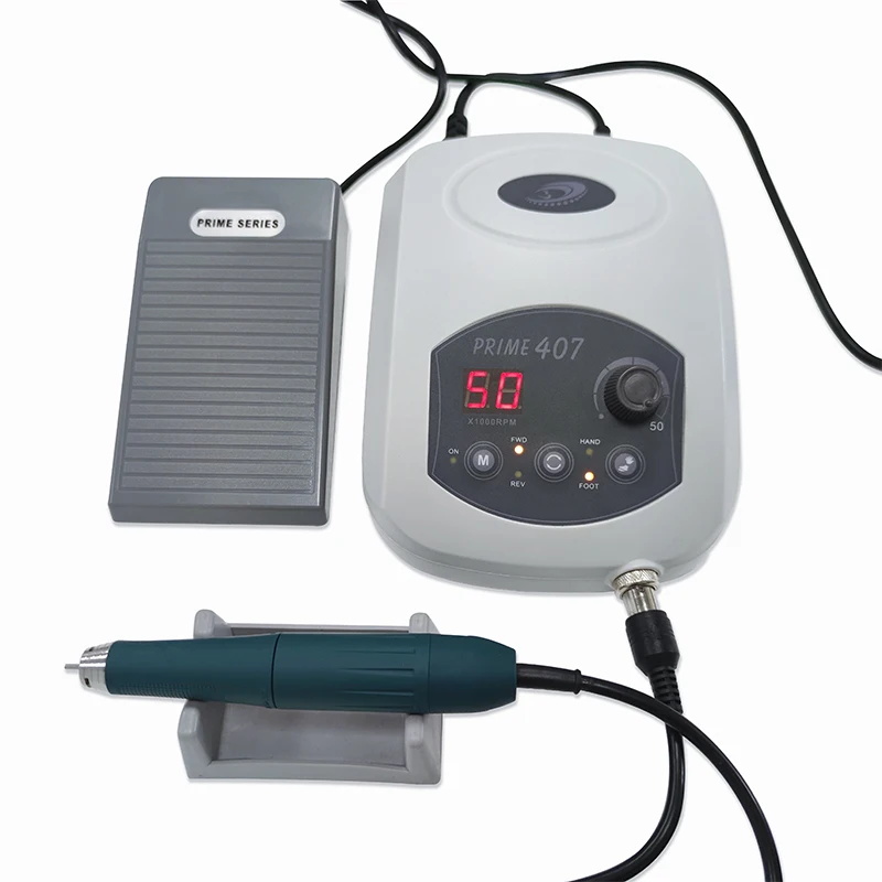 230W 50000RPM Brushless Rotary Grinder High Torque 2.35mm Collet Jewelry Lab Precision Engraving Motor PRIME 407 With Foot Pedal