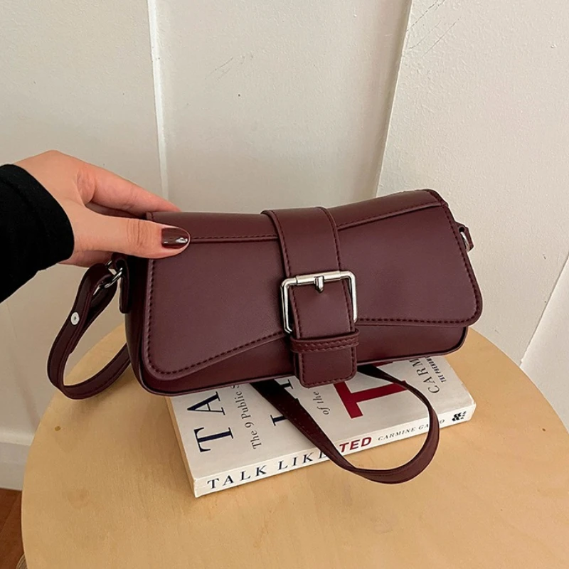 New Retro Women's Handbag Fashion High Quality Women's Crossbody Bag Premium Versatile Solid Color Women's Phone Storage Bag