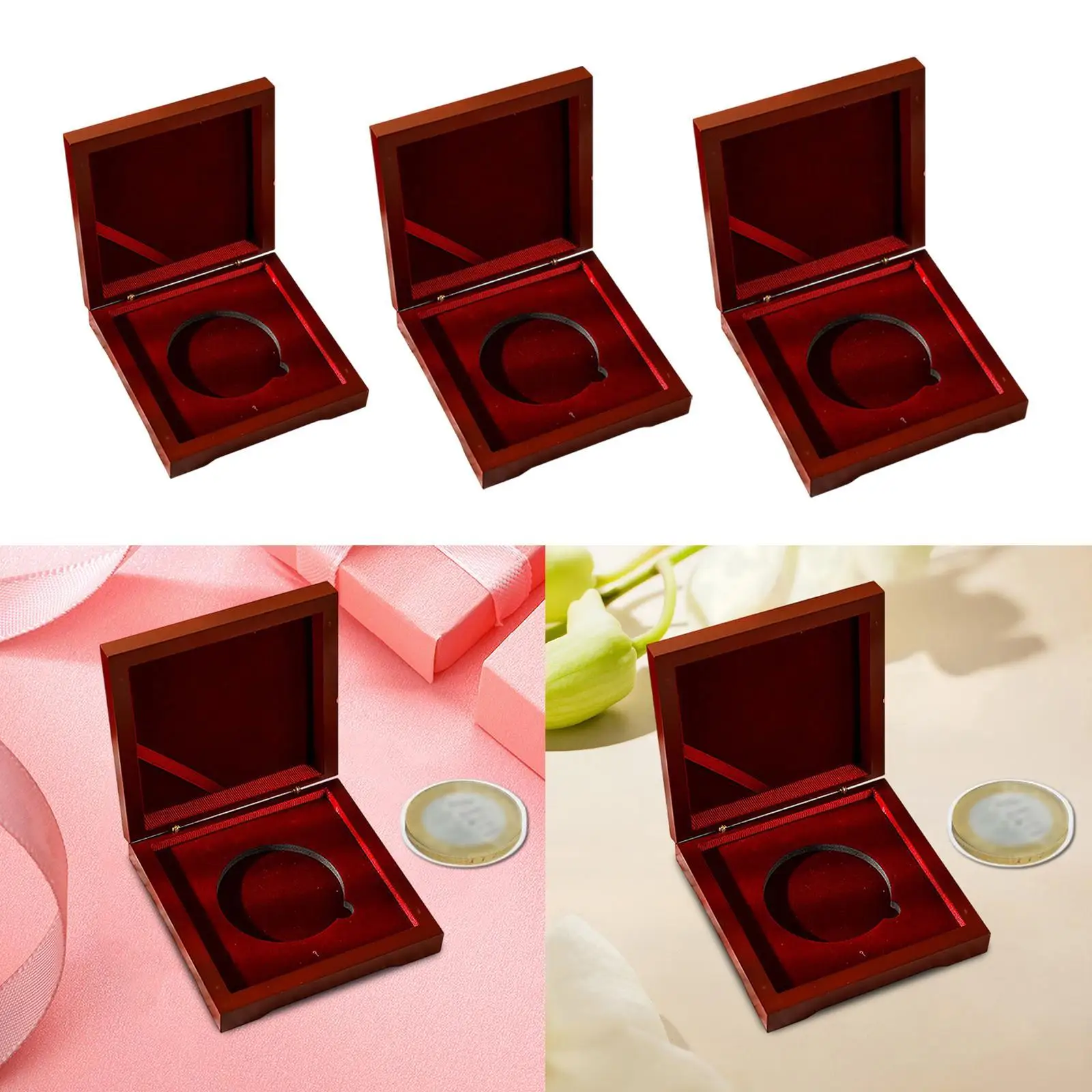 Display Box for Challenge Coins, Medal Holder with 45mm Inside Diameter for