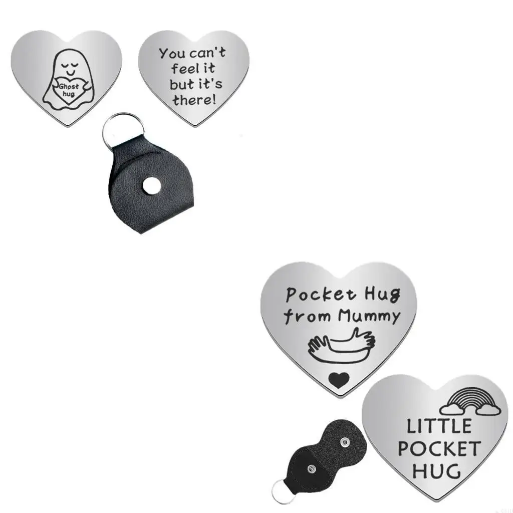 Heart Shaped Keychain Little Pocket Hug from Mom Unique Keychain Fashion Jewelry Inspirational Gifts for Friends Family