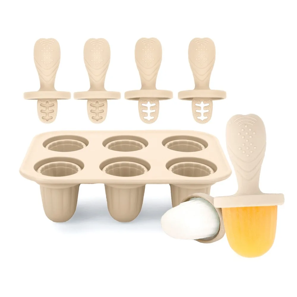 6 Cavity Silicone Popsicle Molds BPA Free Food Grade Breastmilk Popsicle Molds Easy Fill Reusable Ice Pop Mold Teething Relief