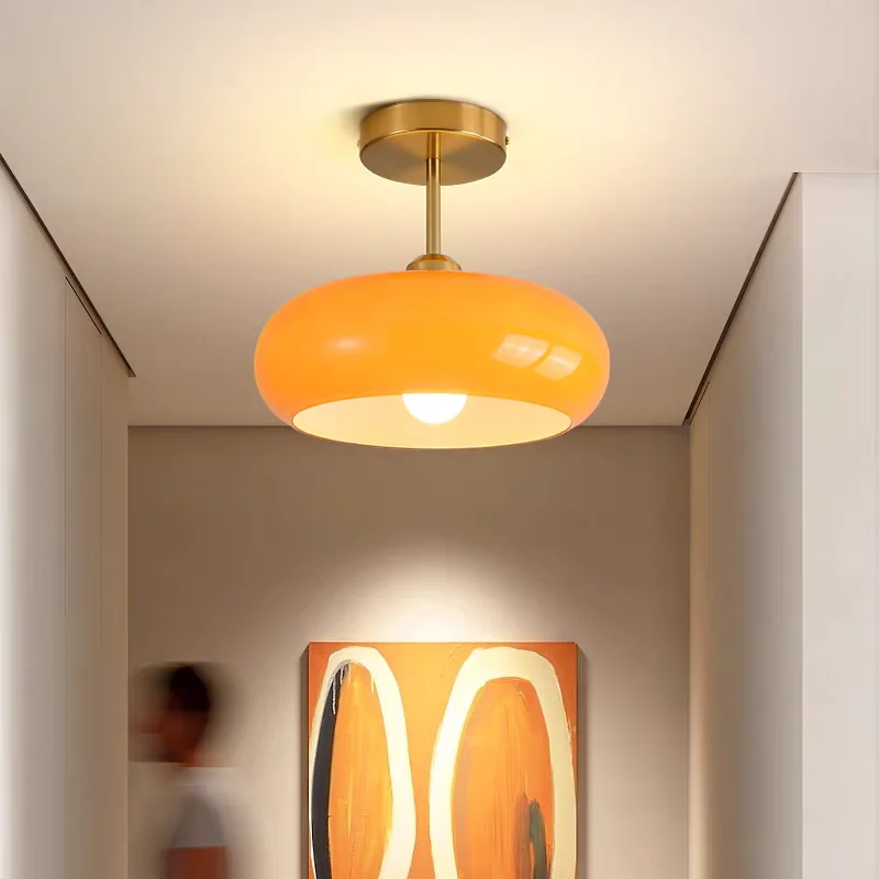 Vintage Bauhaus LED Ceiling Light with High Quality Eye Protection Lighting for Entrance Living Room Bedroom Nordic Cream Style