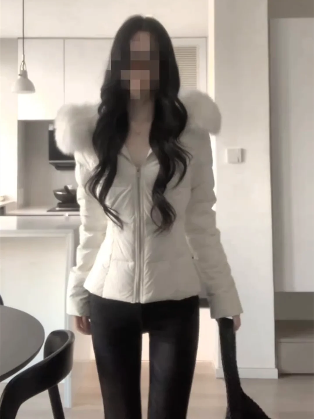 Women's Pure Color Waist-Cinching down Cotton Jacket Winter Fashionable Korean Simple Casual Hooded Slim Fit Warm Cotton Oute...