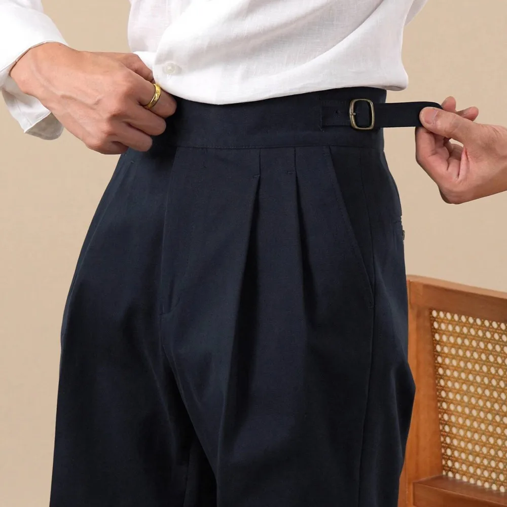 Mens Summer Shorts Pure Cotton Casual Shorts Men Italian Style Double Knife Straight Shorts Bermuda Homme Short Pantalon Court