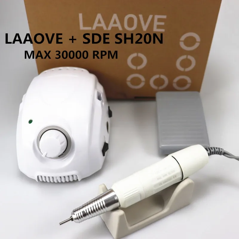 LAAOVE Champion-3 Control Box 65W 45000RPM High Quality Handle Electric Nail Drill Polish Machine Manicure Nail Drill Set