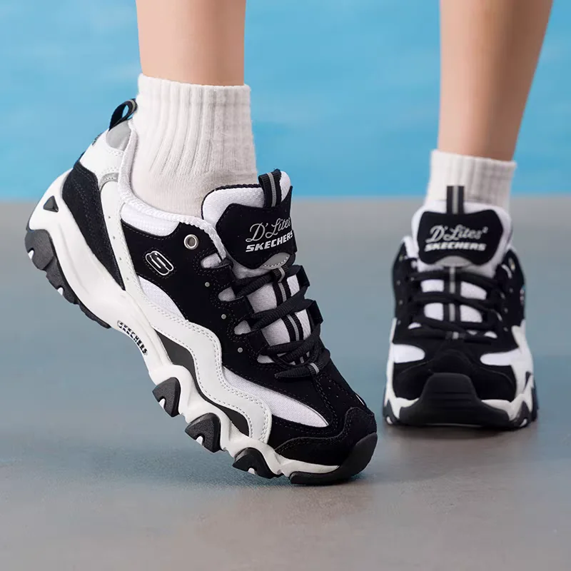 Skechers Women's Shoes Original Lightweight Fashionable Wear-Resistant Non-Slip New Fitness Training Outdoor Sports Casual Shoes 12493-Bkw-2