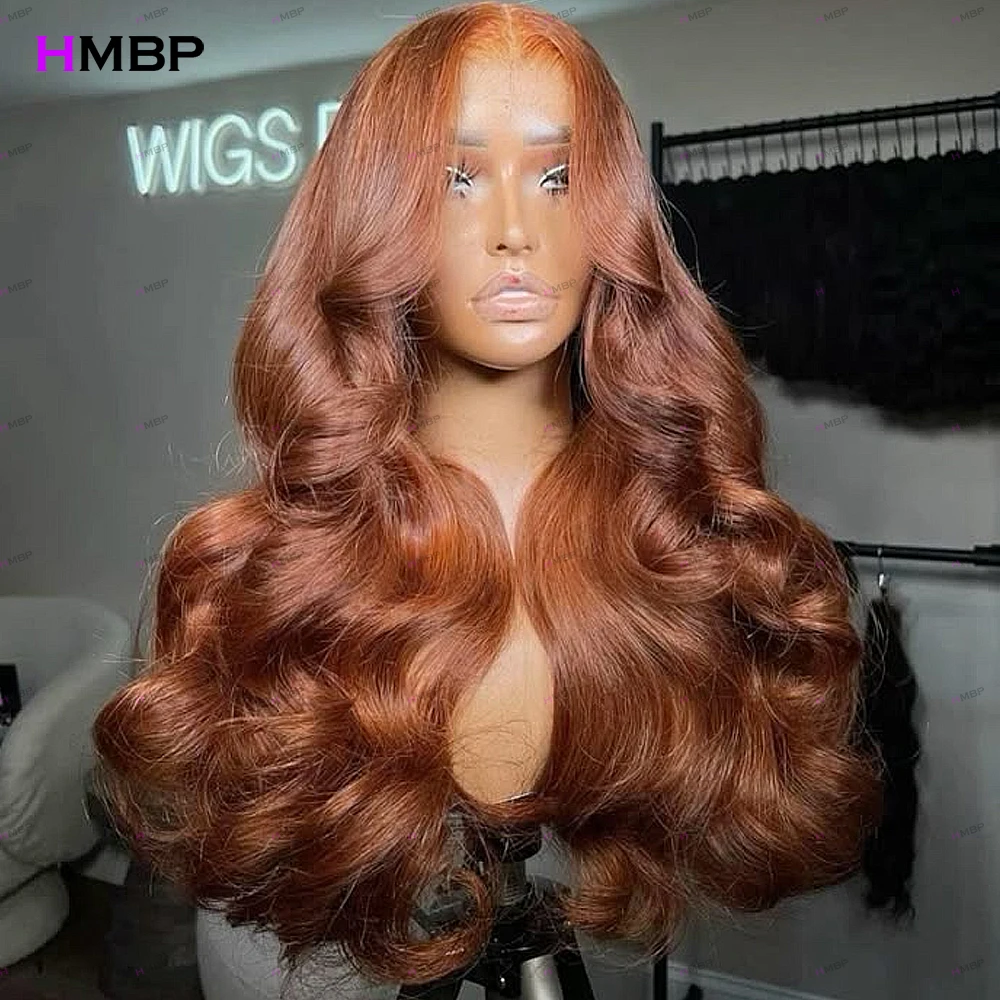300/400 Density Ginger Orange #350 Colored Bouncy Curly Wigs 13x6 HD Lace Frontal Wigs 100% Human Hair Wig For Women Wear And Go