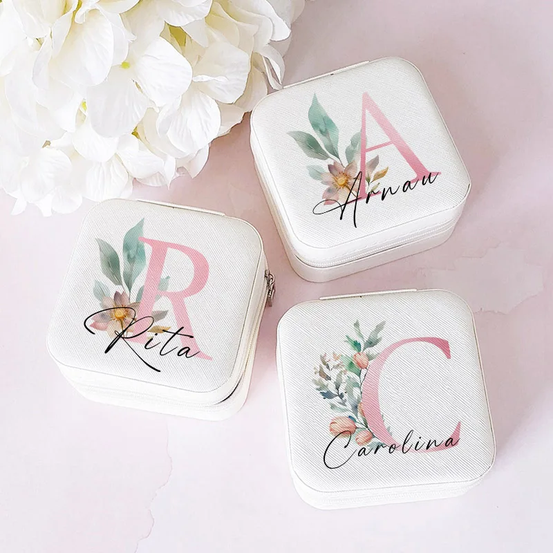 Personalized Jewelry Box Wedding Favors Custom Name Travel Jewelry Case Personalized Bridesmaid Bridesmaid Gift Christmas Gifts