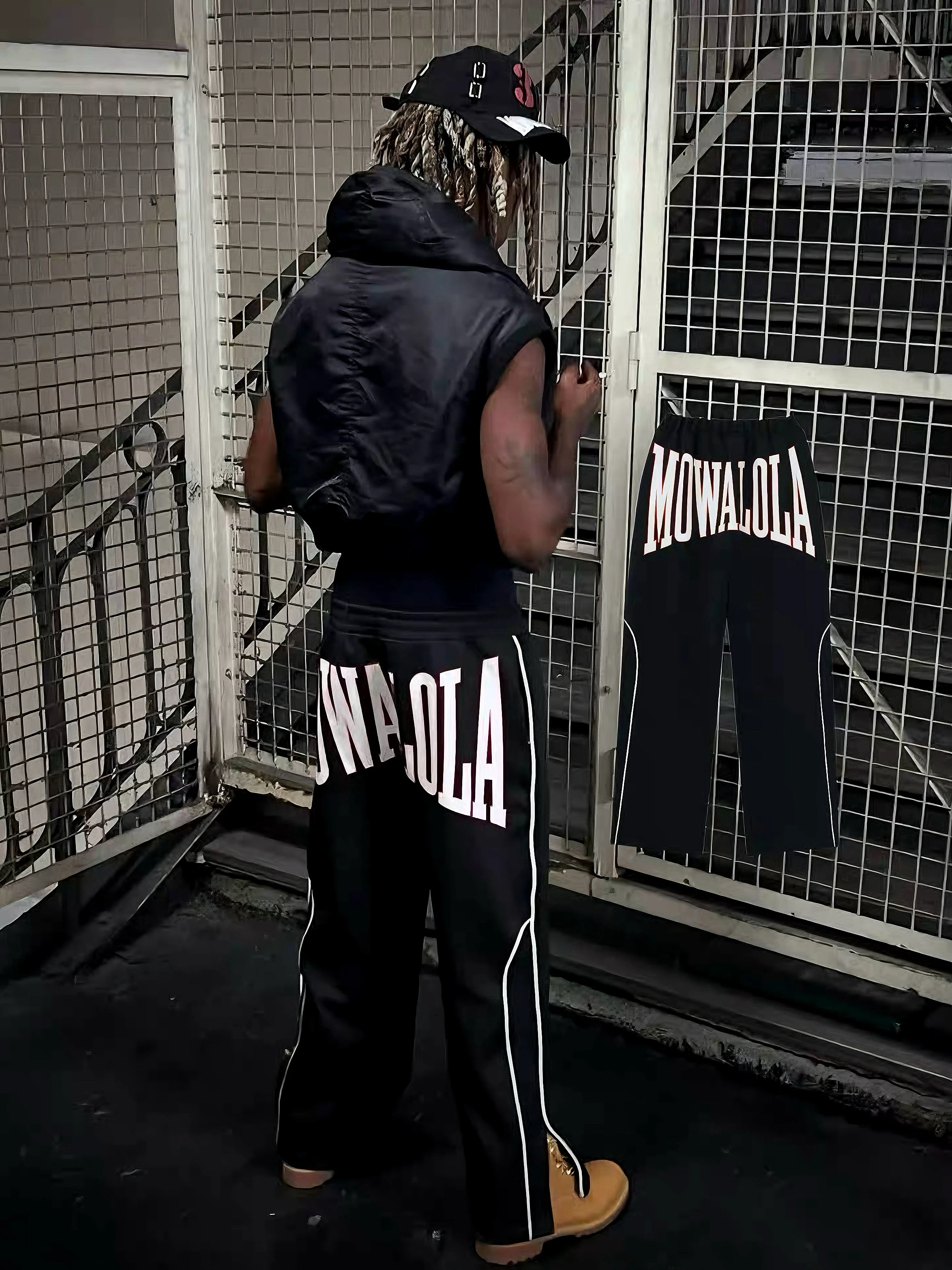 Mowalola Destroy Lonely Color Block Striped Casual Loose Sport Sweatpants Youth Trendy Cotton Straight Leg All Season