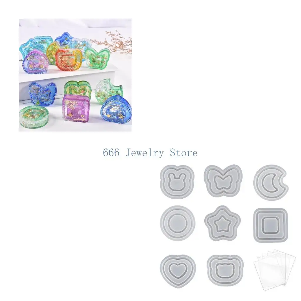 F2TD Resin Shaker Mold Moon Silicone Molds Casting Mold for Pendant Charms