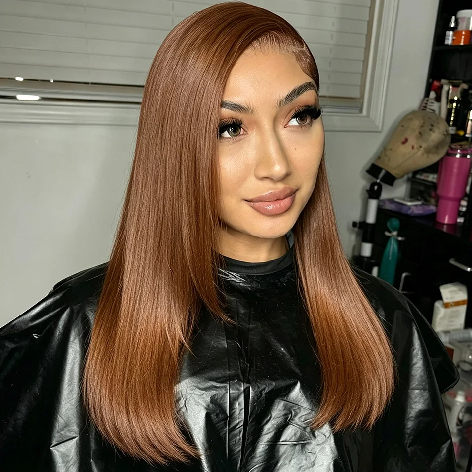 #2 brown 13x4 13x6 Lace Frontal Bob Wigs 250 Density Double Drawn 5x5 Closure Wig Bone Straight Pre Plucked wigs 100% Human Hair