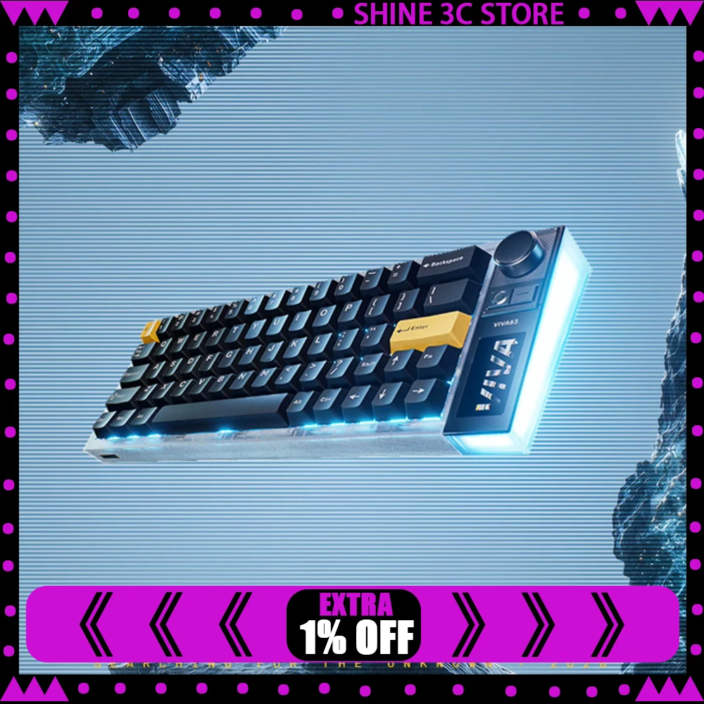 MelGeek VIVA63 Hall Effect Magnetic Switch Gaming Keyboard Wired 8000Hz Polling Rate TTC Pro KOM Magneto Switch Keyboard