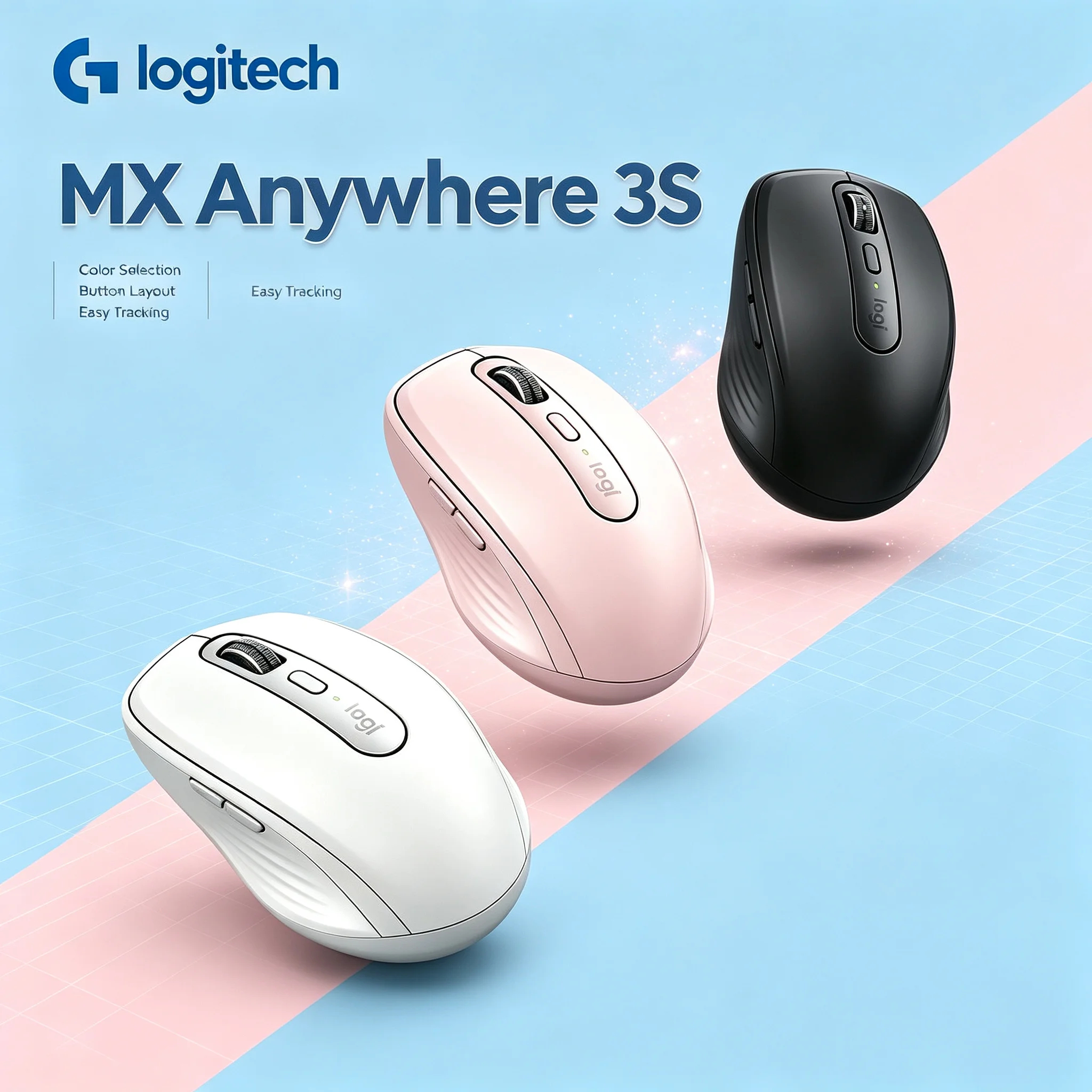 Original Logitech MX Anywhere 3S Multi-Device Wireless Mouse Rechargeable Ergonomic Office Mice