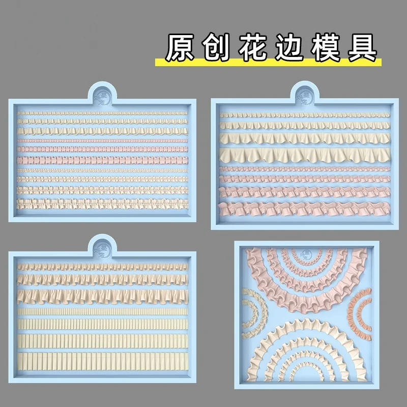 Bias-cut silicone mold for skirt hem trim - plastic resin handcrafted DIY nail art and toys - box packaging
