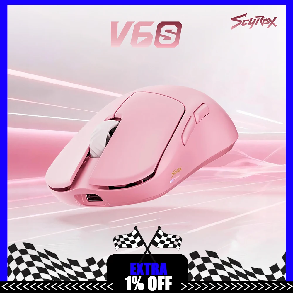 SCYROX V6/V6S Wireless Mouse Dual Mode Mouse 8000Hz Polling Rate,Paw Next 1,Nordic 54 Lightweight Gaming Mice PC Accessories