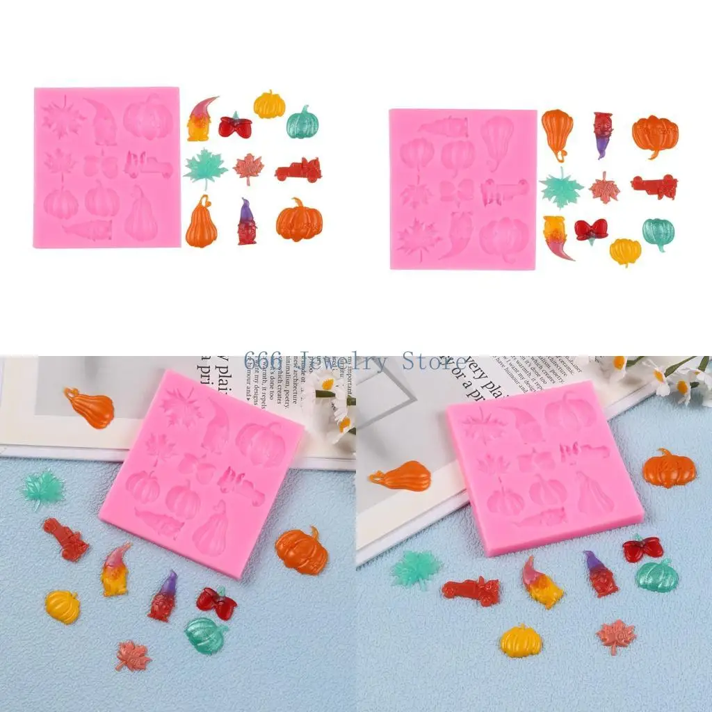 F2TD Halloween Pumpkin Witch Hat Silicone Mold Kitchen Baking Molds for Jewelry Making and Crafts Safe Texture