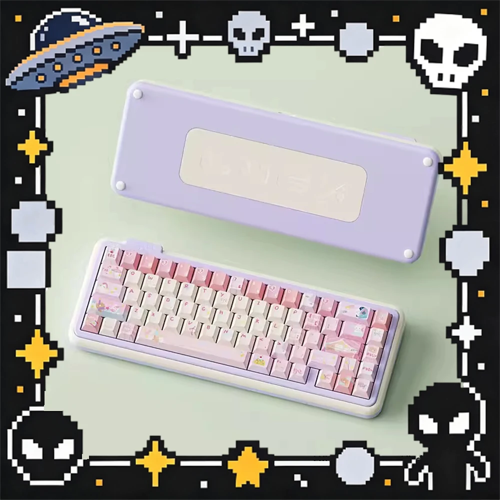 NEKEY Luck68 Three Mode Wireless Keyboard PBT Thermal Sublimation Customized Theme Keycap Gaming Keyboard For PC Accessory Gifts