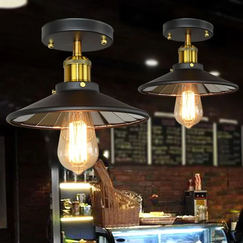 American country retro living room dining room dome light bedroom balcony aisle mirror ceiling lamp