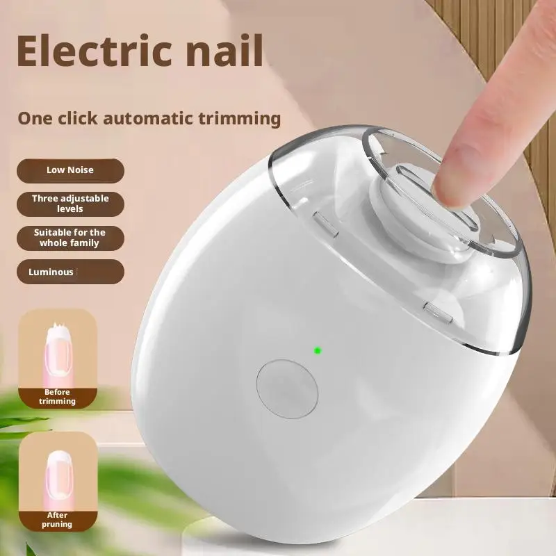 Electric Nail Trimmer with LED Light Automatic Nail Grinder Trimmer for Baby Adult Mini Manicure Tools Nail Care