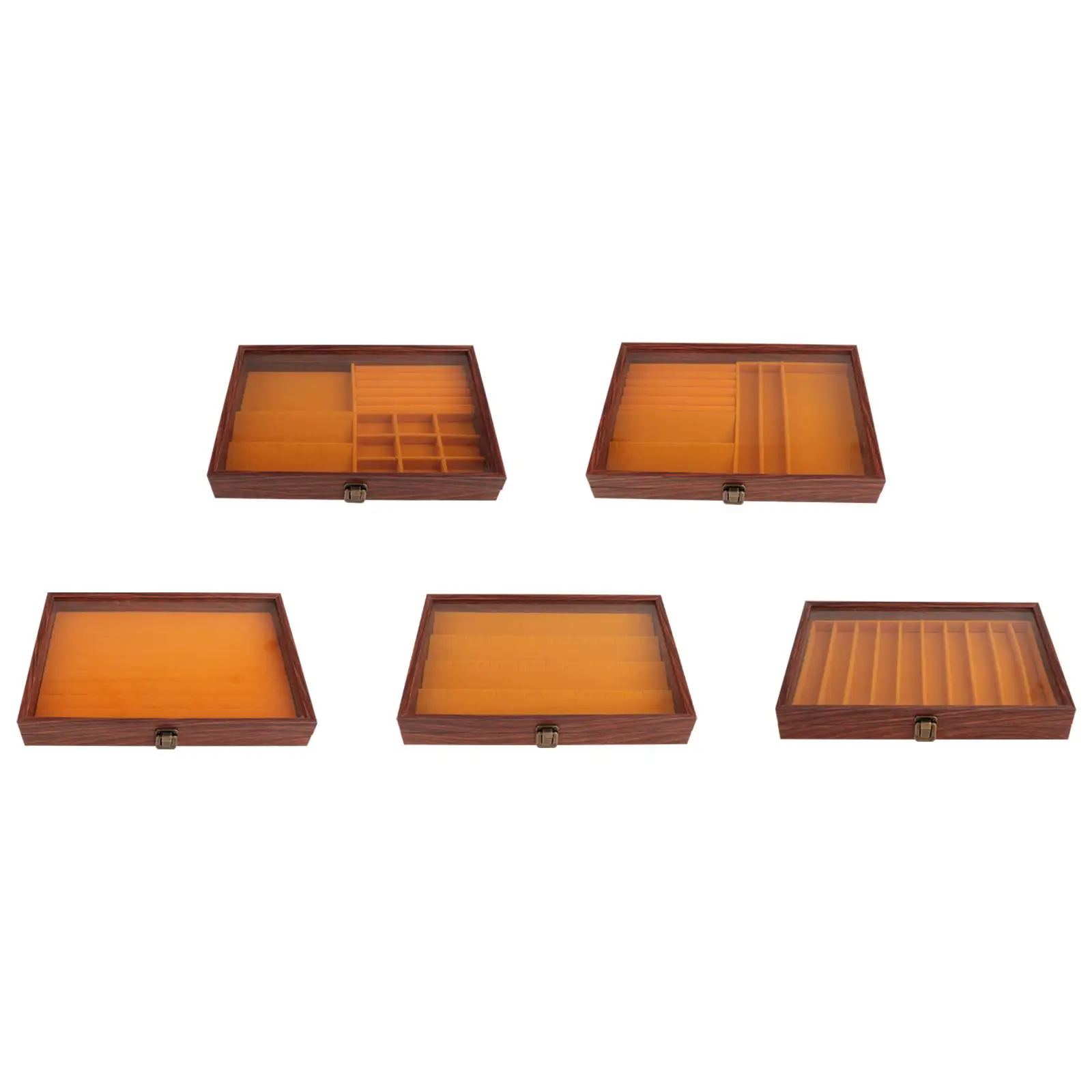 Large Jewelry Box Organizer Wood Material with Flip Clear Lid Jewelry Holder for Necklaces Earrings
