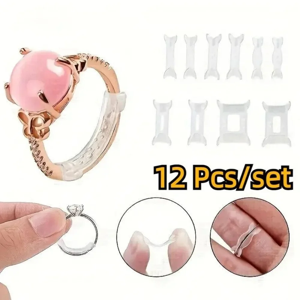 12Pcs/Set Ring Adjustment Pad Ring Size Adjuster Fixed Reduction Pad