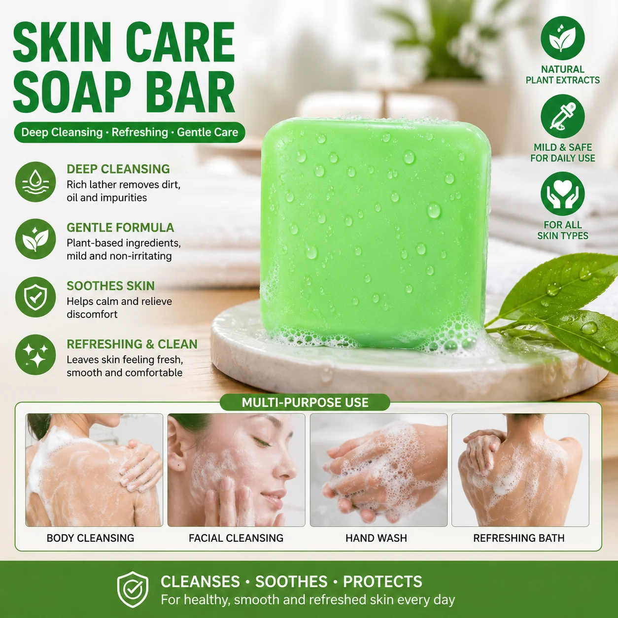 `12Pack Handmade Cleansing Soap Bar, Whitening Brightening Deodorant for Body & Face Helps Remove Senior Odor Skin Care`