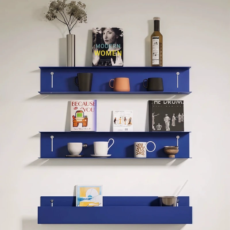 Stainless Steel Floating Wall Shelf Minimalist Storage Board Multipurpose Decor Display Rack Home Living Room Book Organizer