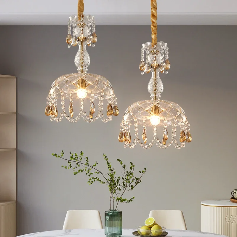 Luxury Vintage LED Crystal Chandelier Dining Room Children's Room Living Room Bedroom Entryway Attic Art Deco style Pendant Lamp