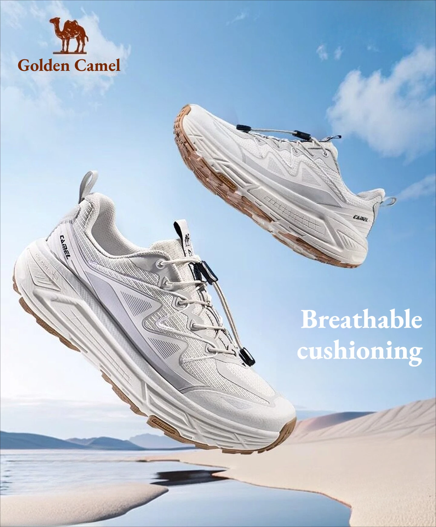 Golden Camel Women's Sports Shoes Women's 2026 Spring Runing Sneakers Outdoor Cushioning Thick Sole Comfortable Jogging Shoes