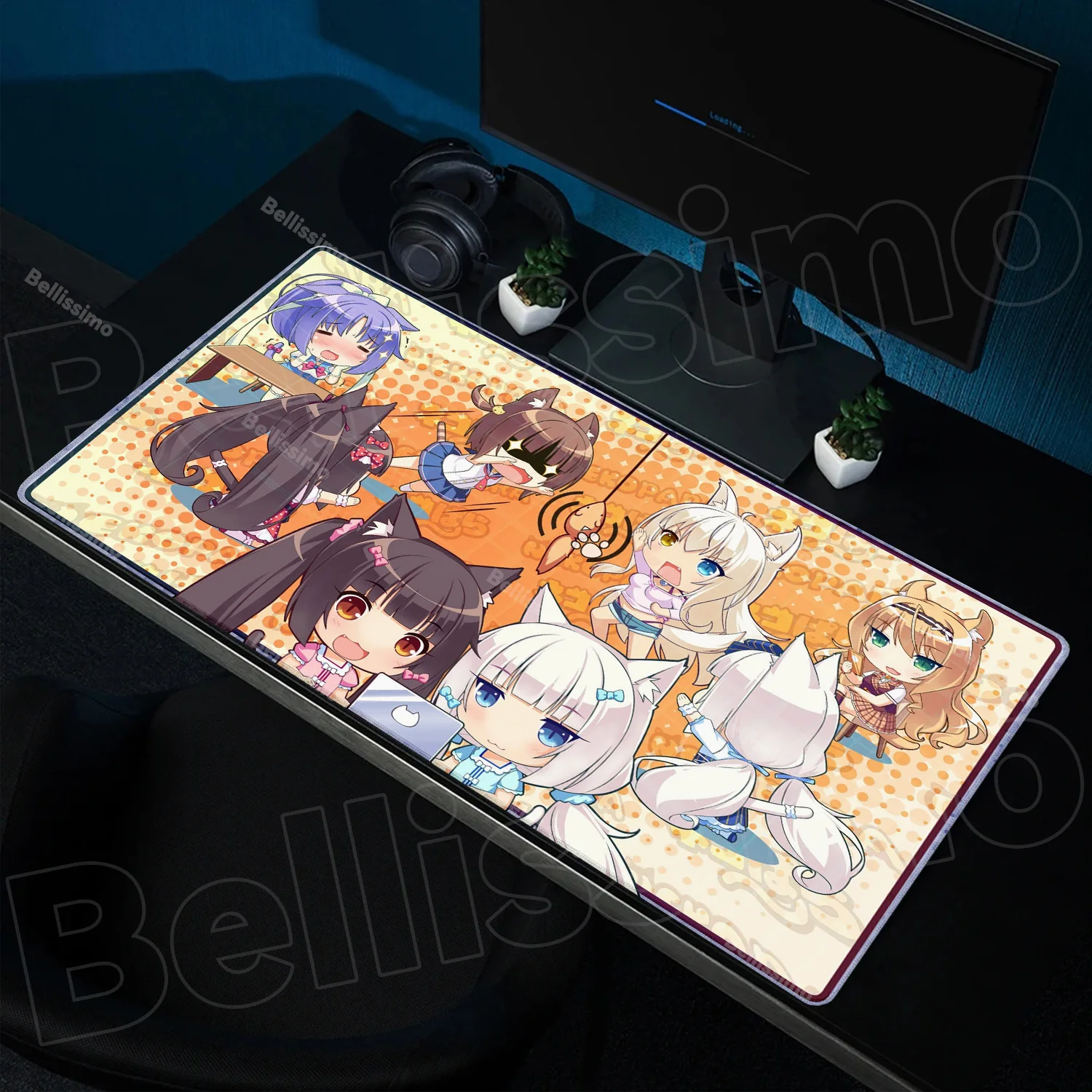 XXL Home HD Computer Desk Mats Mouse Pad Nekopara Mousepad Carpet Gamer Office Laptop Soft Mouse Mat Desktop Mouse Mats 90x40cm