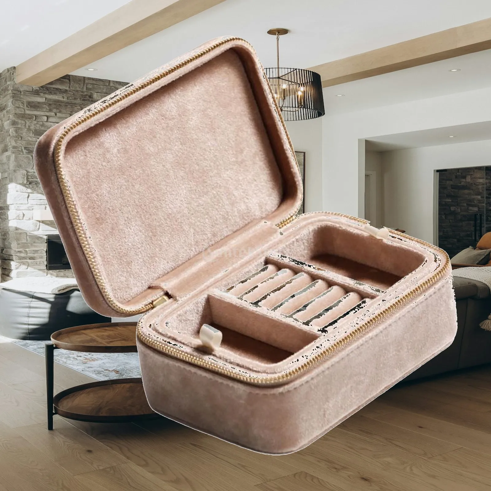 Compact Jewelry Storage Box - Sleek and Portable Organizer for Necklaces, Bracelets, and Rings