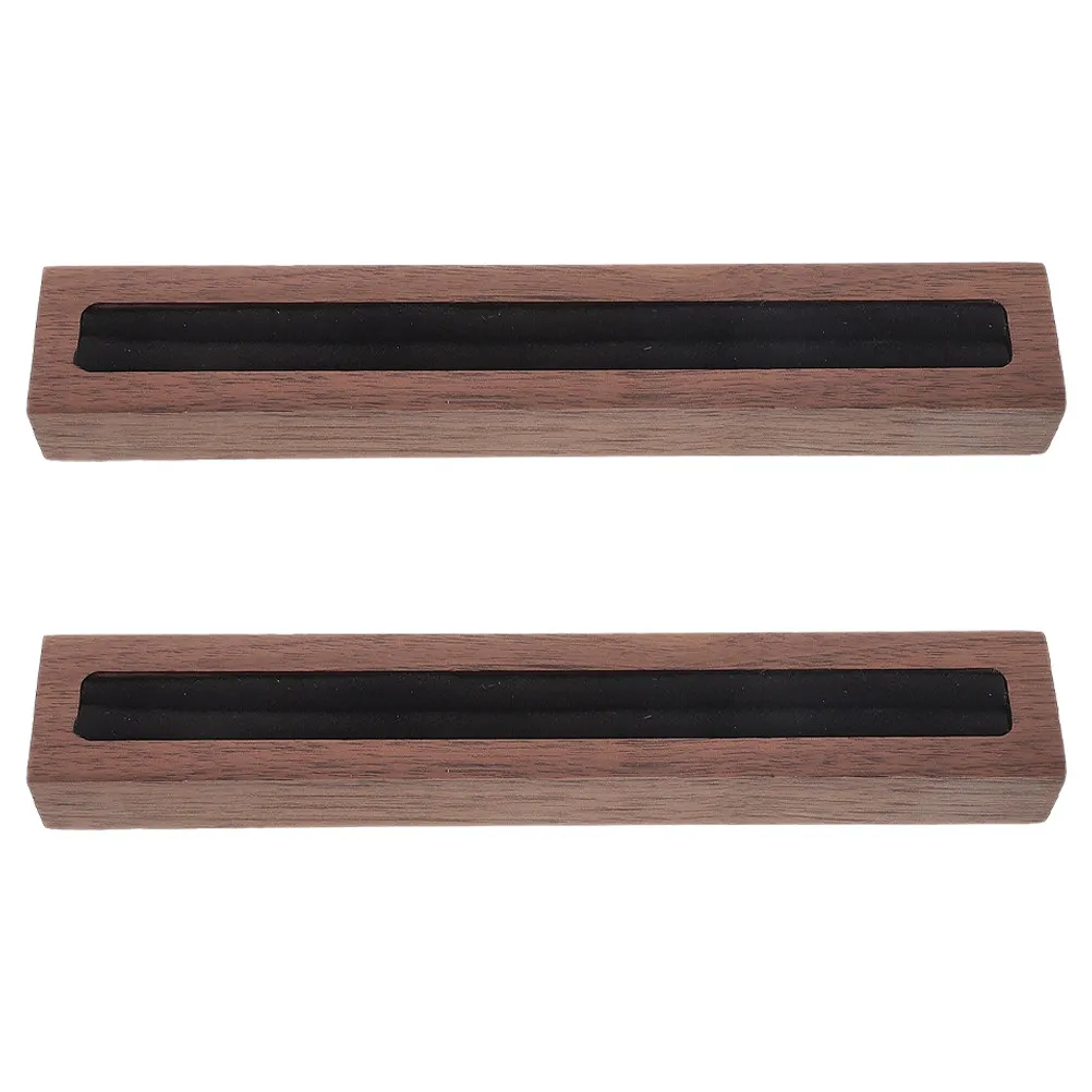2Pcs Jewelry Display Stand Elegant Wood Ring Organizer Tray Soft Lining Jewelry Holder for Store Home Ring Tray
