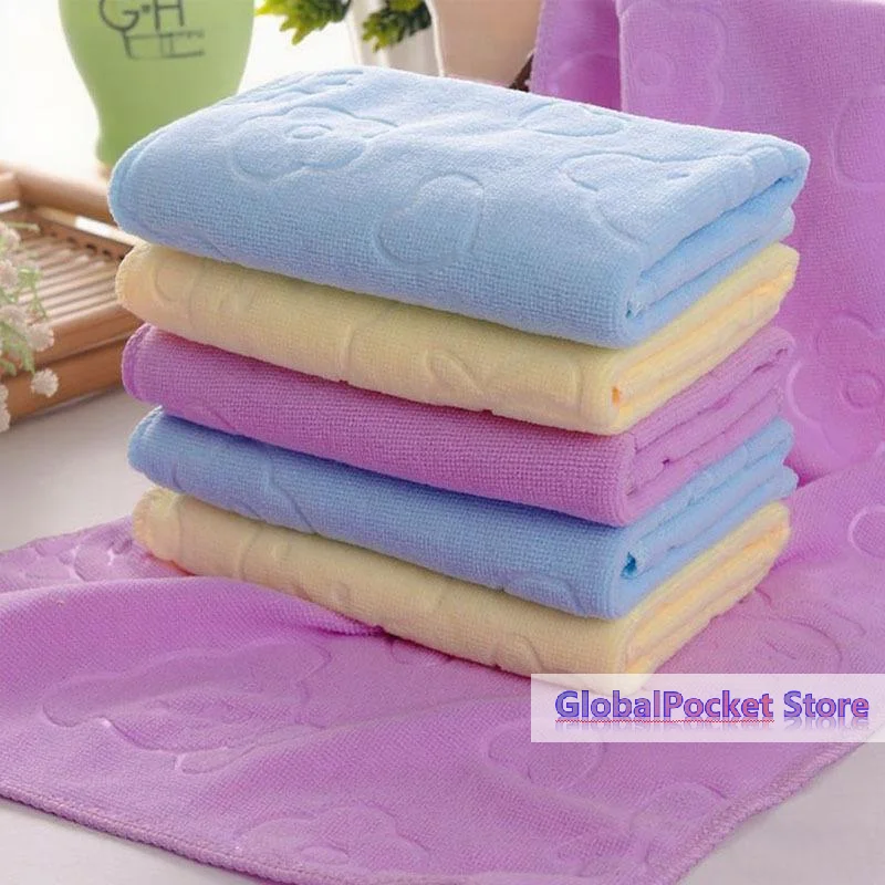 [TG823]Soft Microfiber Bath Towels Highly Absorbent Cute Embossed Patterns For Home Shower Daily Cleaning Use